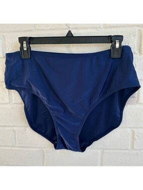 Del Raya Navy Blue Women's High Waisted Bikini Bottoms Size 12 NWT